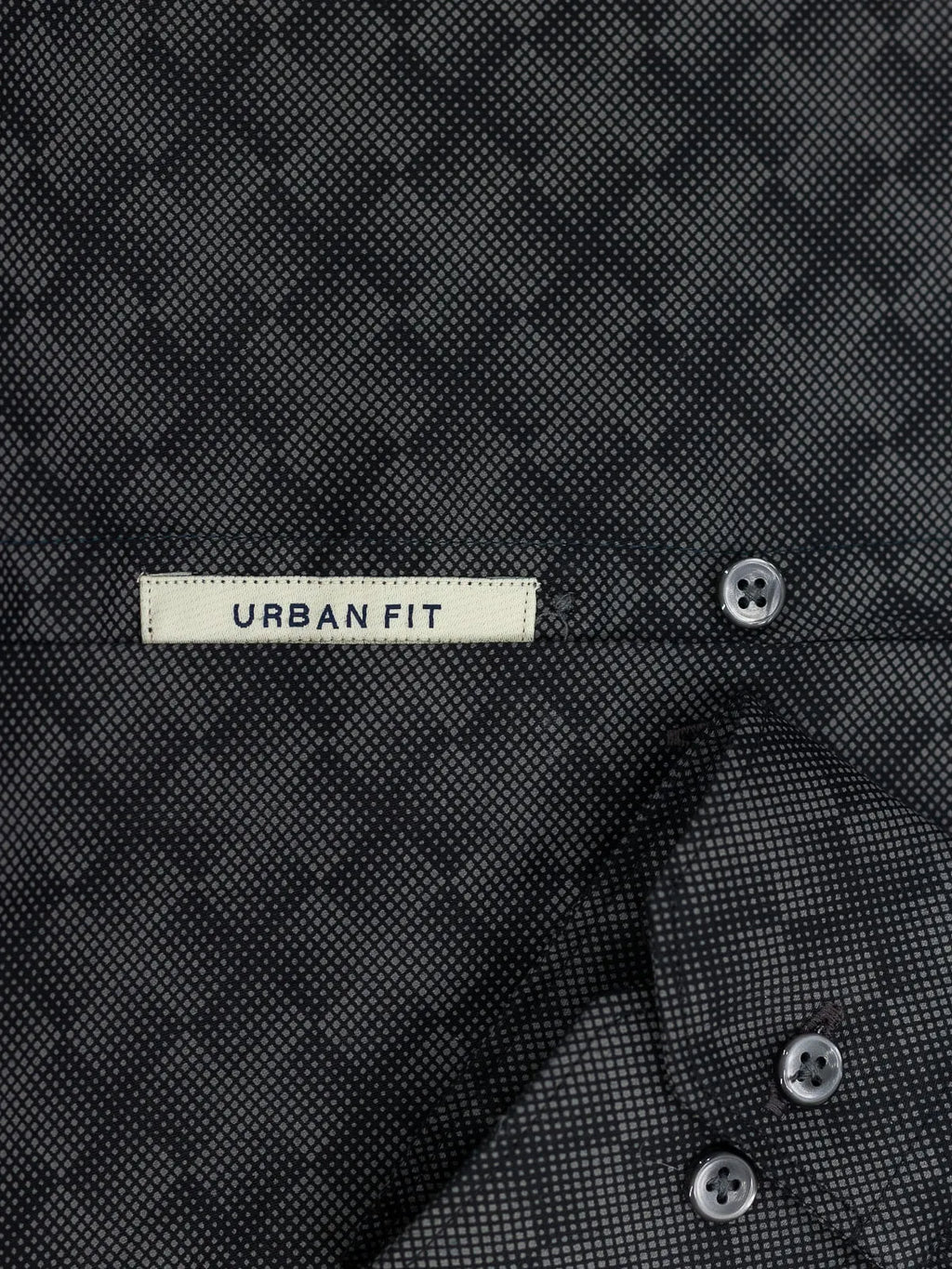 Charcoal Black Digital Pixel Print