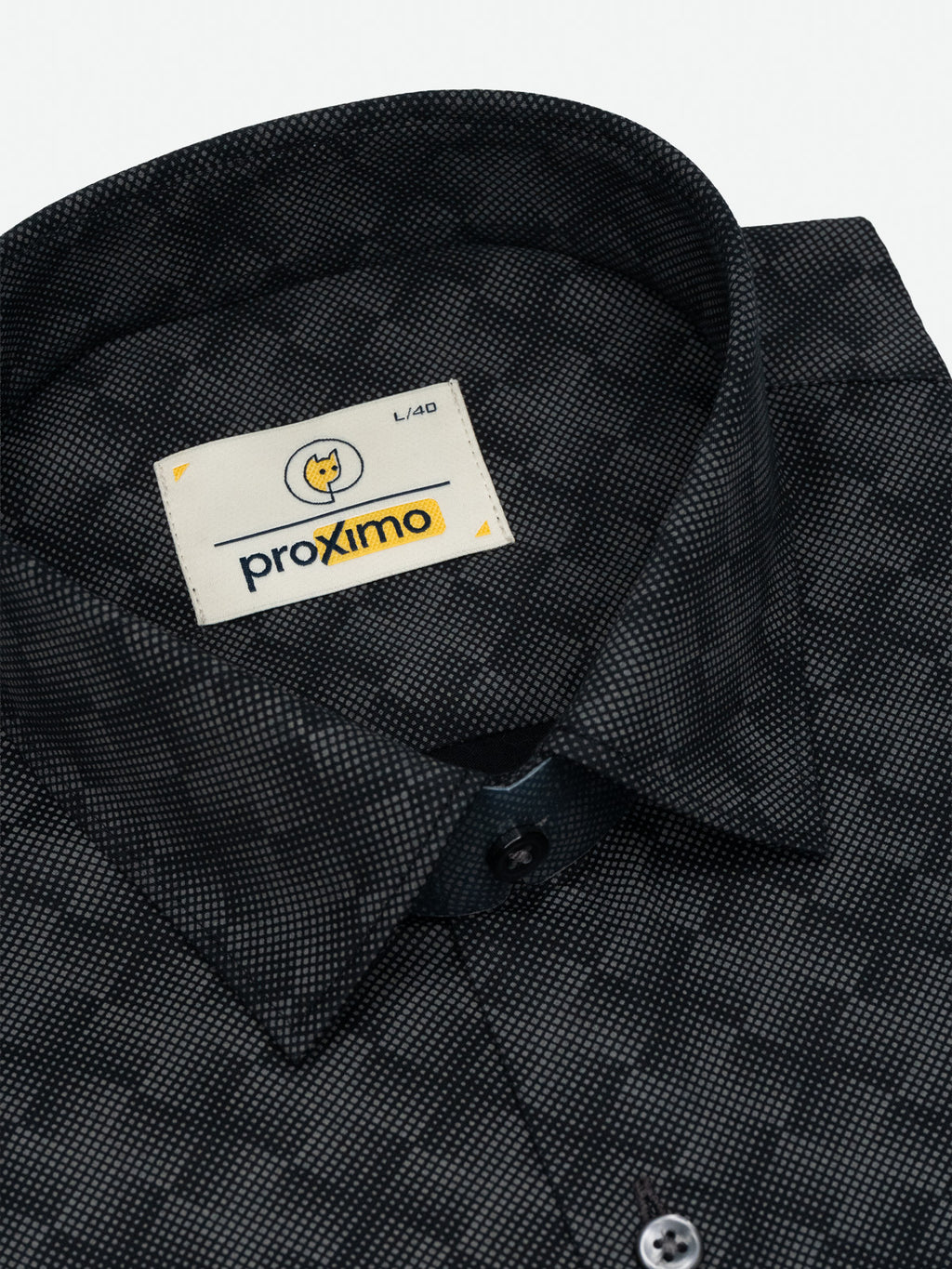 Geometric Print Shirt in Black