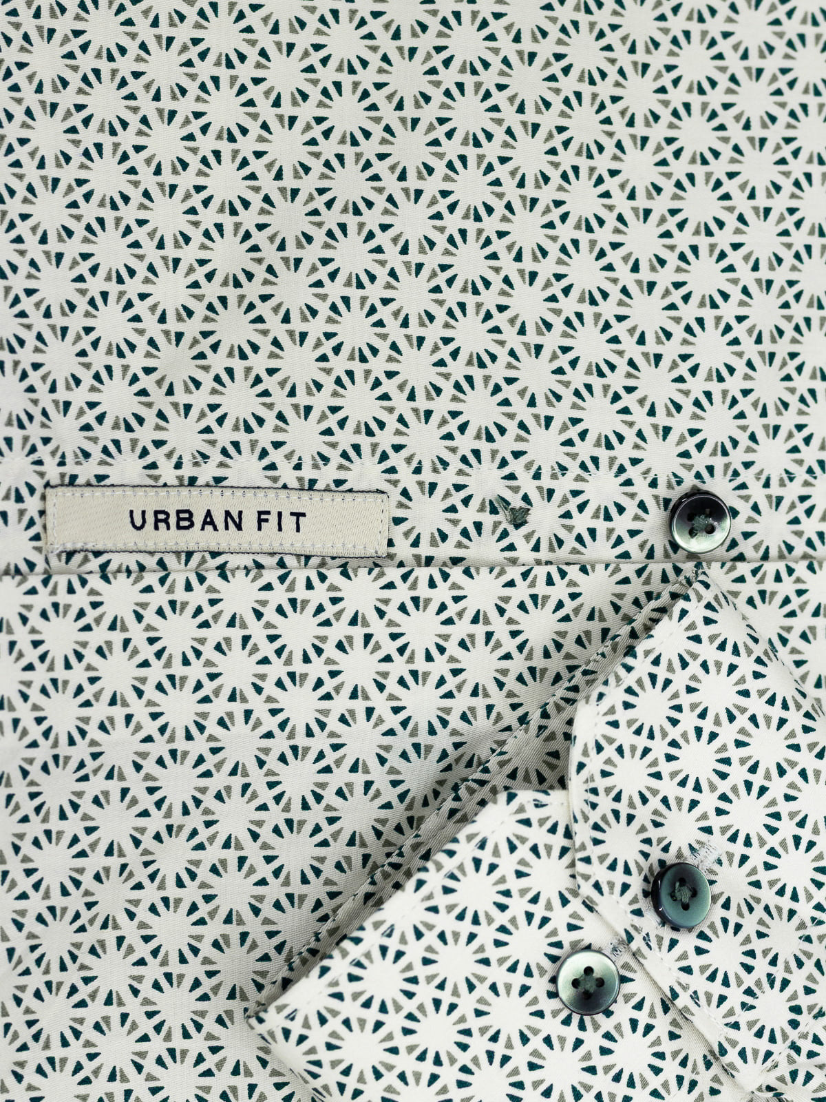 Geometric Print Shirt in Sage & White