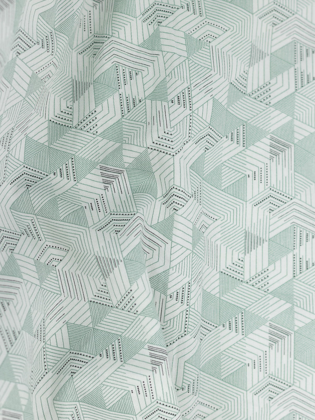 Geometric Print Shirt in Teal & White