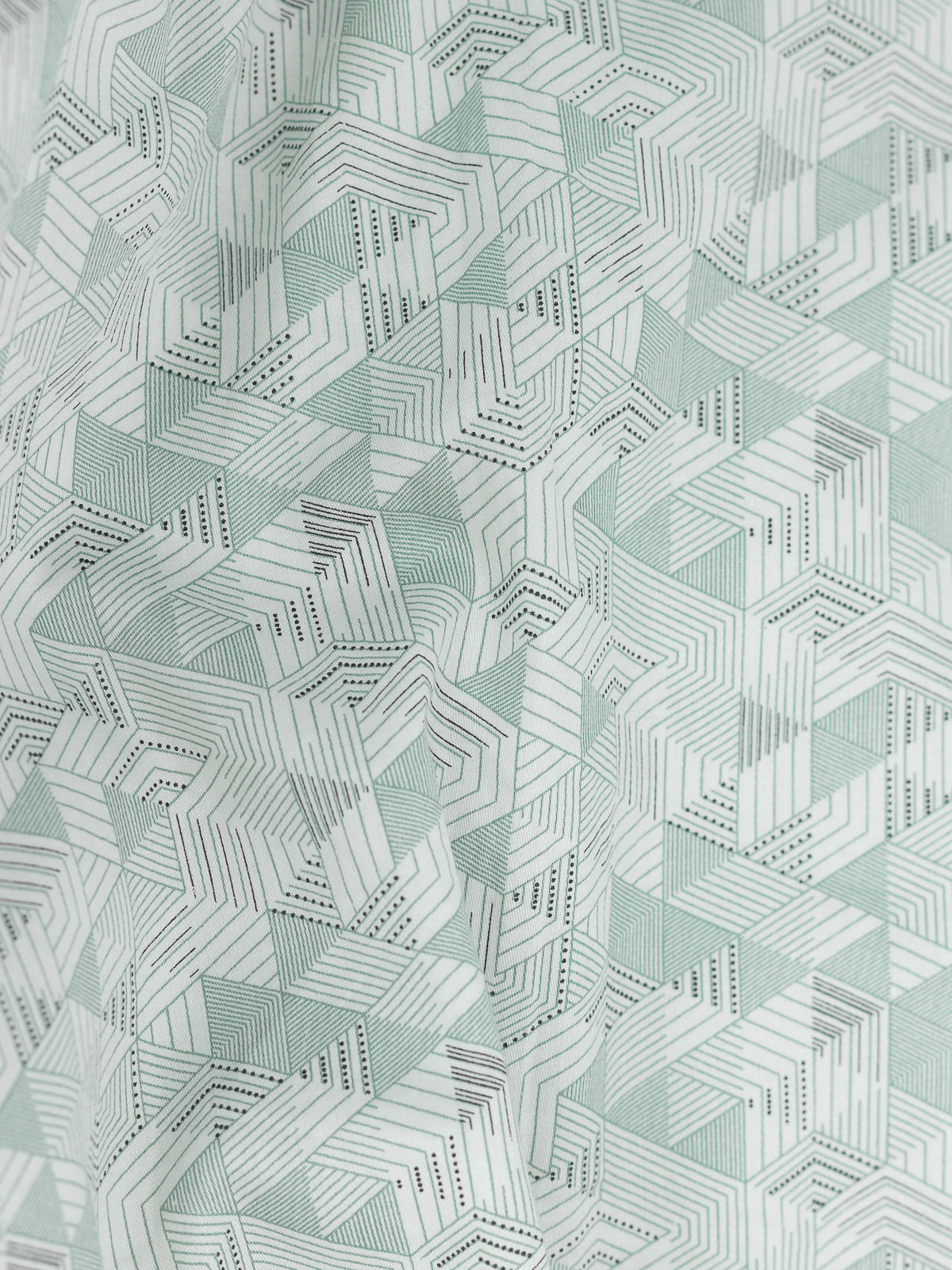 Geometric Print Shirt in Teal & White