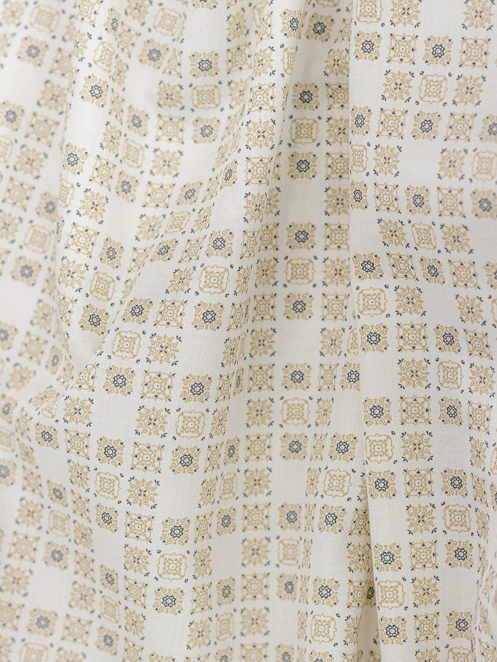 Geometric Print Shirt in Beige & White