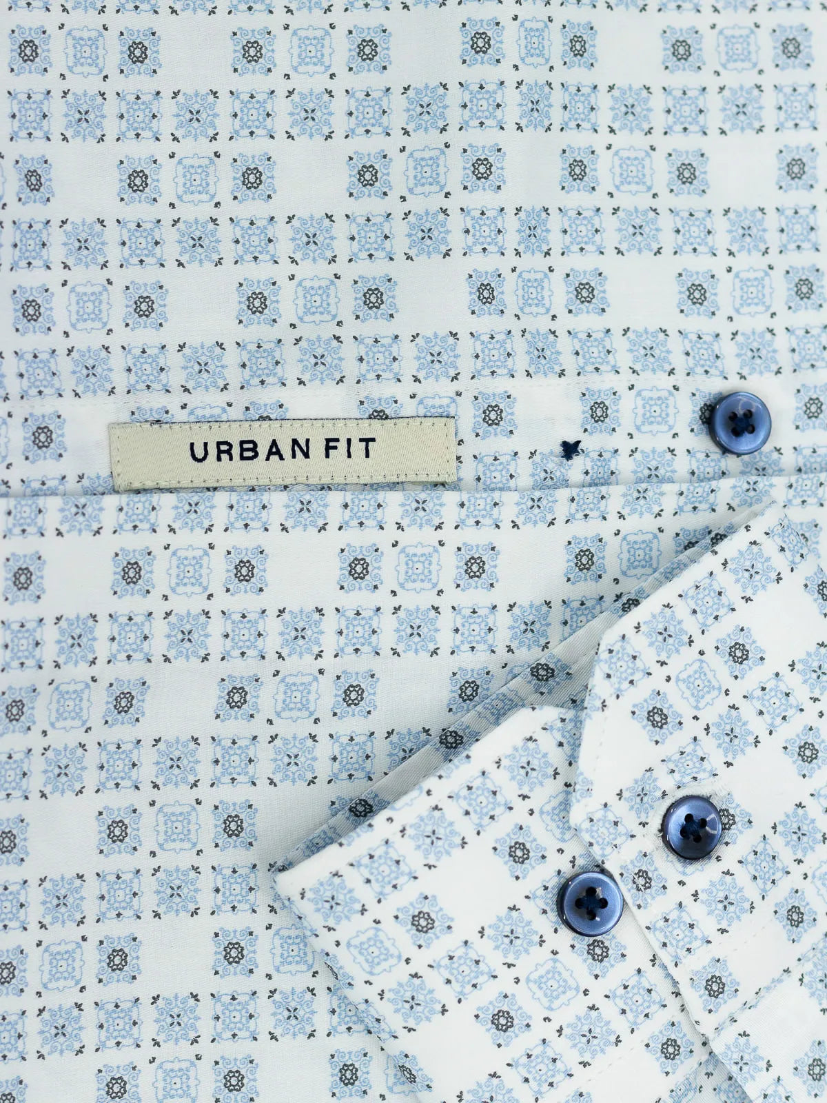 Porcelain Blue Micro Motif Print