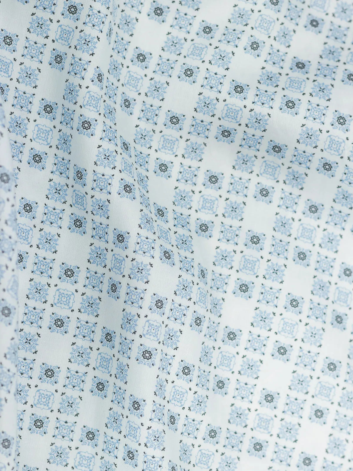 Porcelain Blue Micro Motif Print