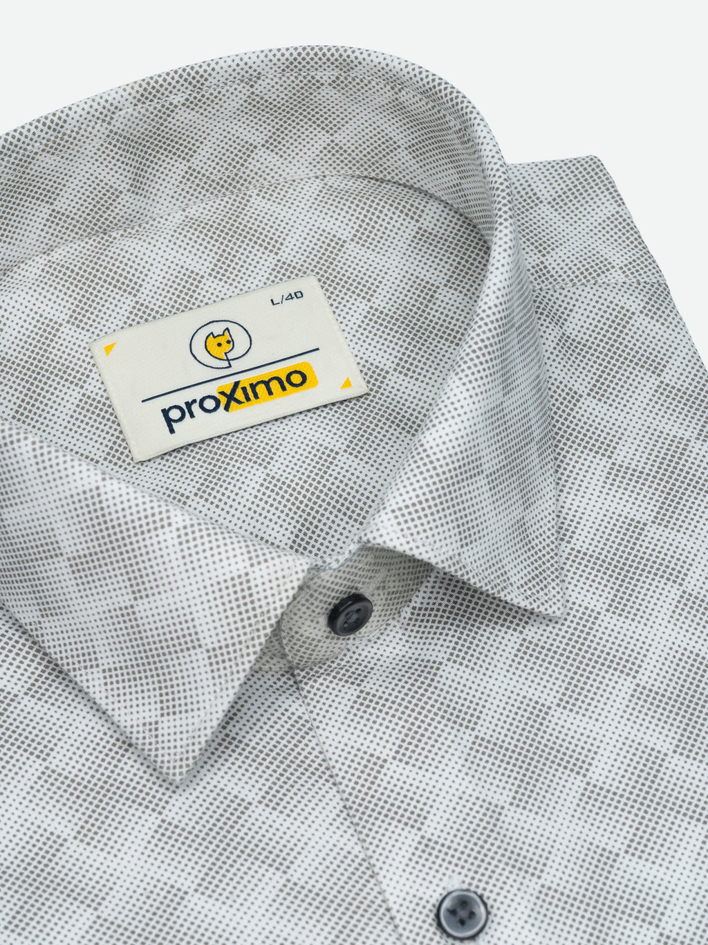 Geometric Print Shirt in Dusty Beige