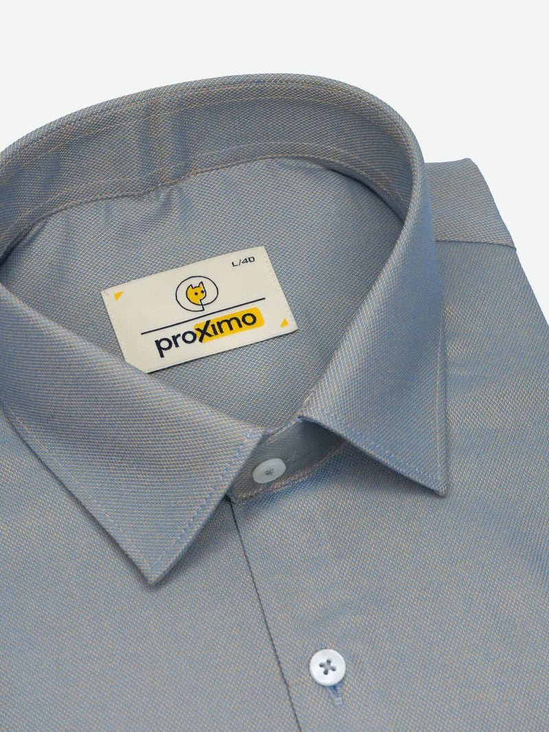 Mineral Blue Solid Textured Stretch