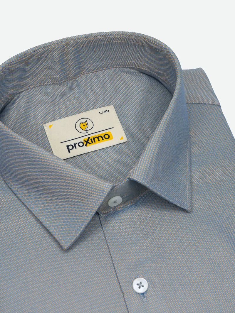 Mineral Blue Solid Textured Stretch