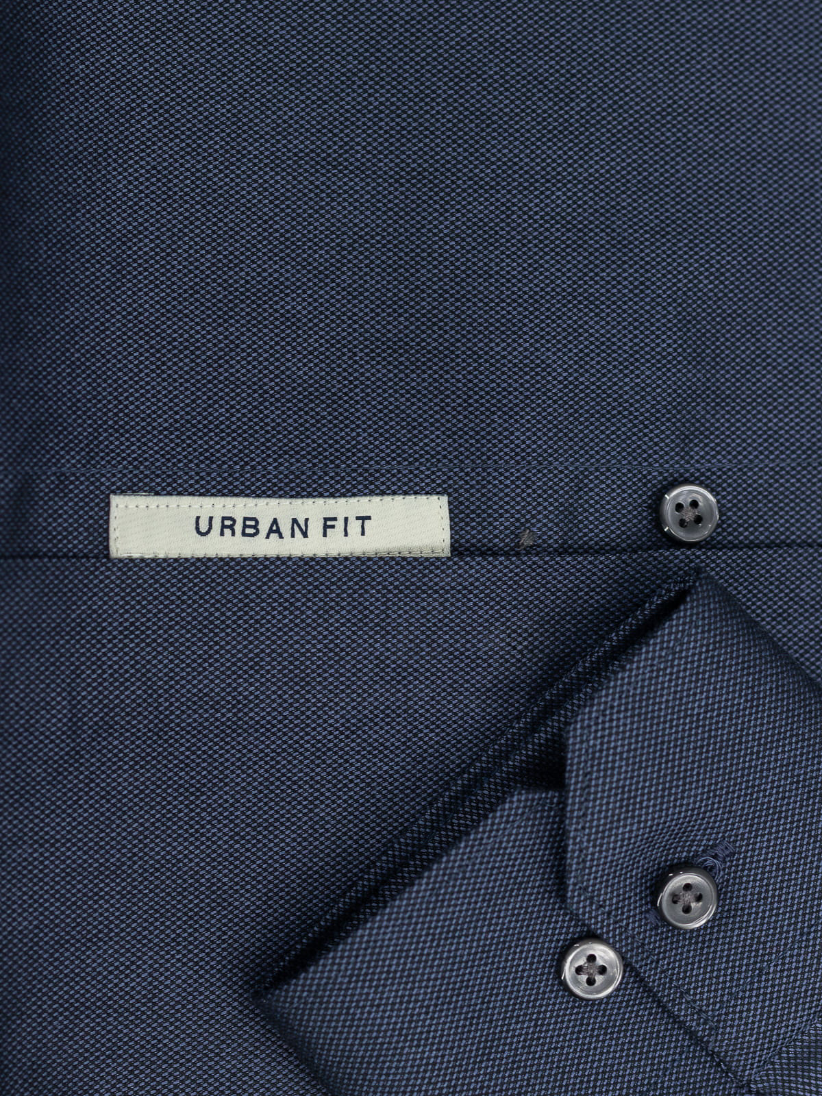 Textured Stretch Shirt in Navy Blue
