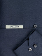 Deep Navy Solid Textured Stretch
