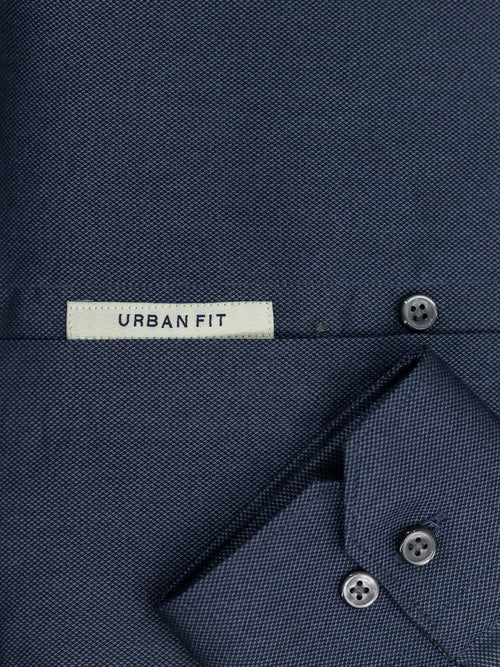 Deep Navy Solid Textured Stretch