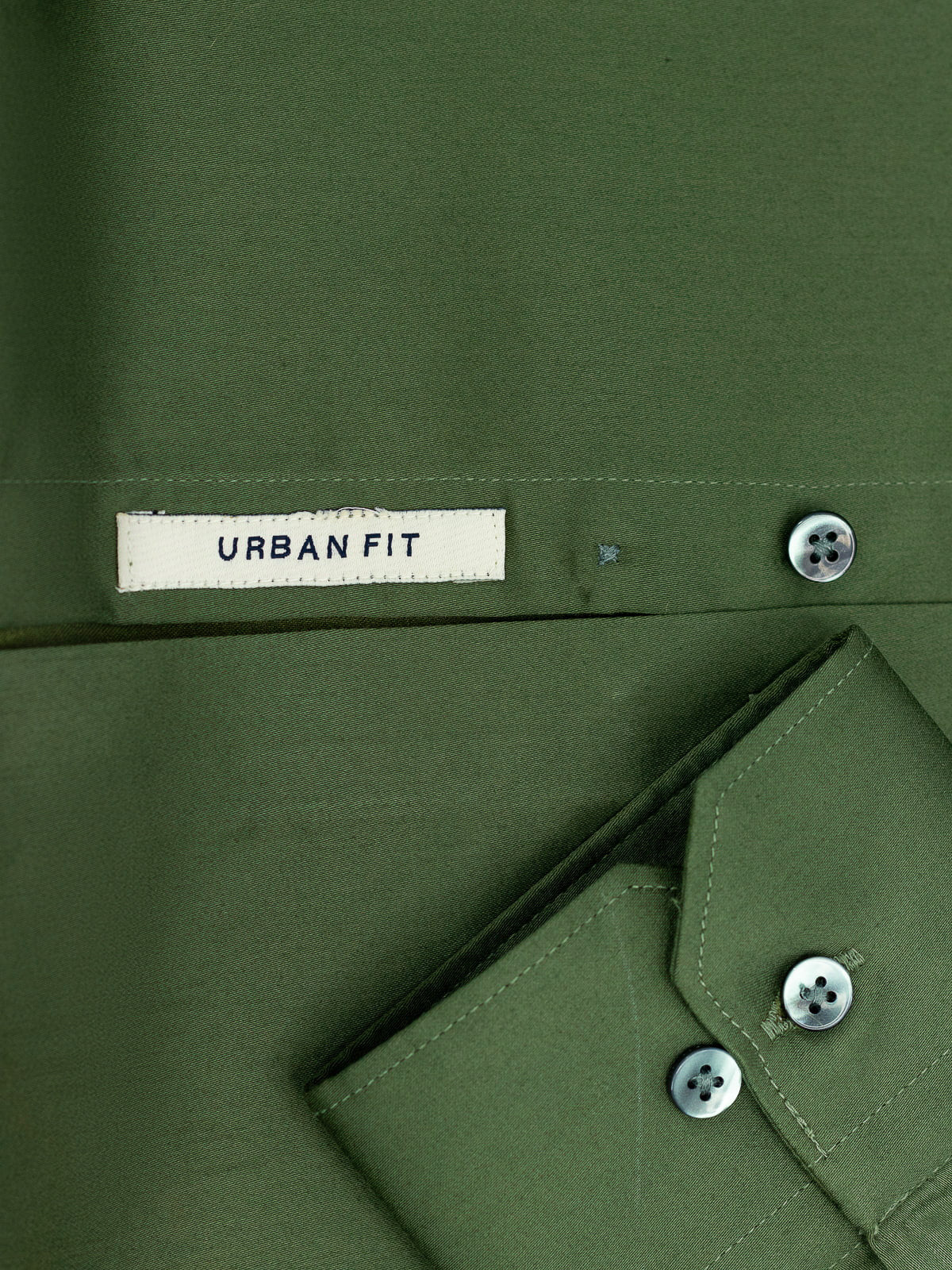 Solid Stretch Shirt in Olive Green