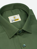 Solid Stretch Shirt in Olive Green