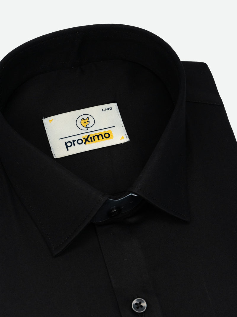 Onyx Jet Satin-Touch Shirt