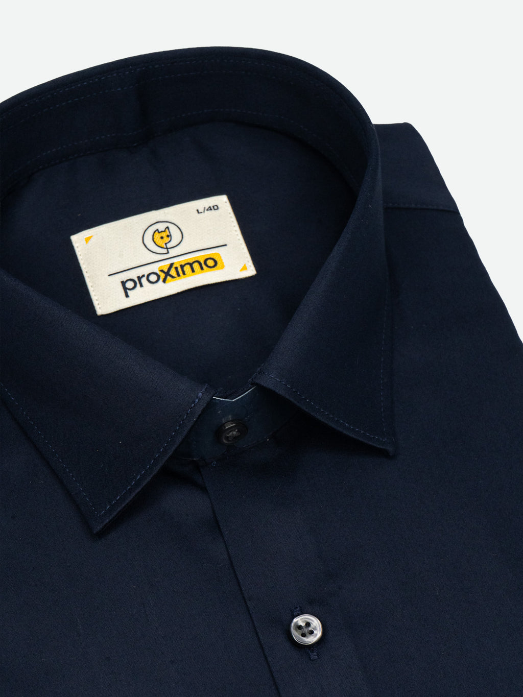 Solid Stretch Shirt in Navy Blue