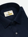 Solid Stretch Shirt in Navy Blue