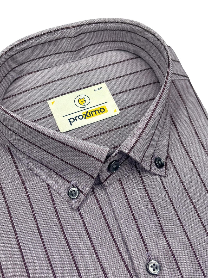 Amethyst Dobby-Stripe Structured Shirt