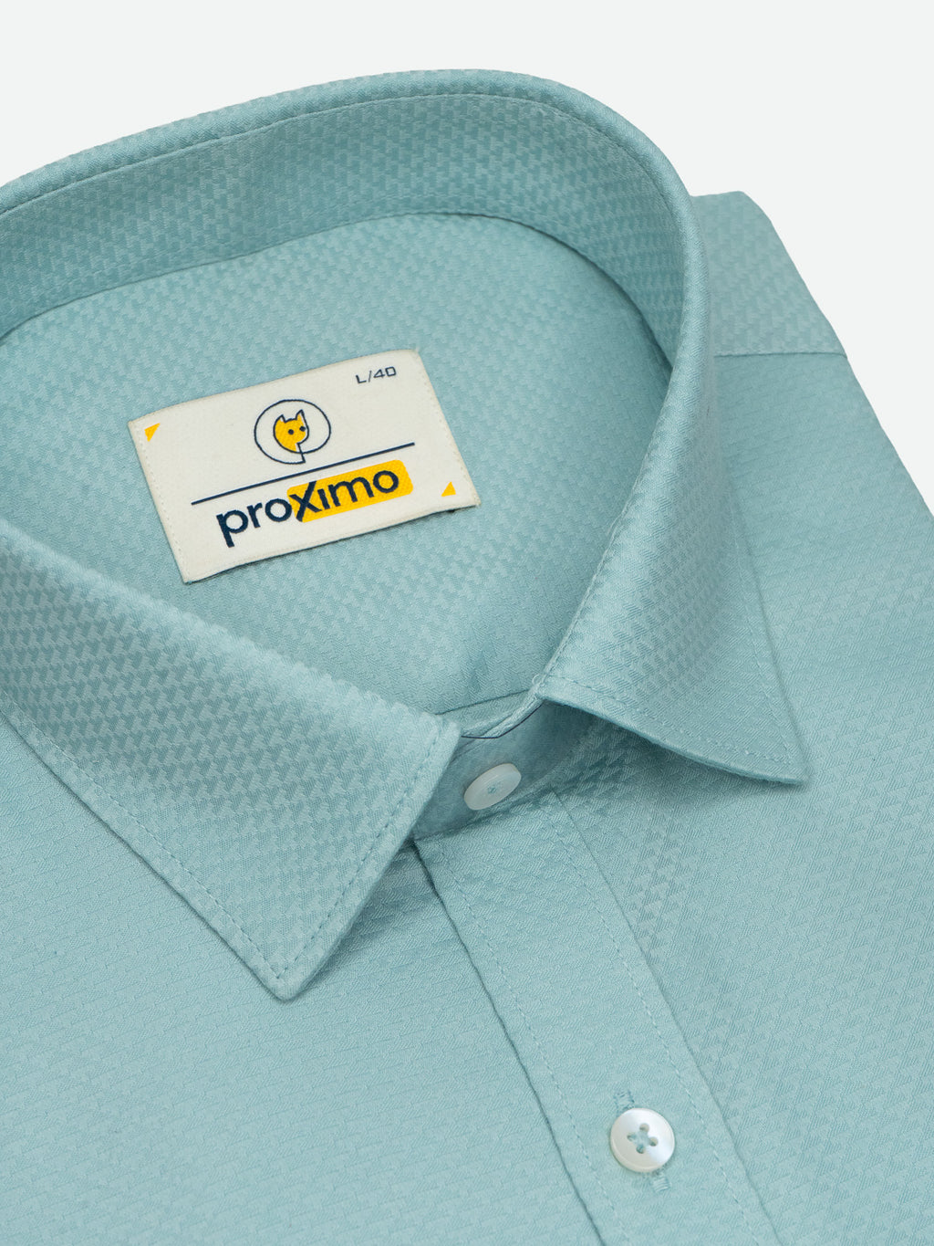 Textured Dobby Shirt in Teal