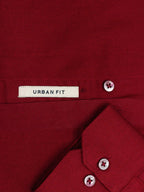 Crimson Red Solid Textured Stretch