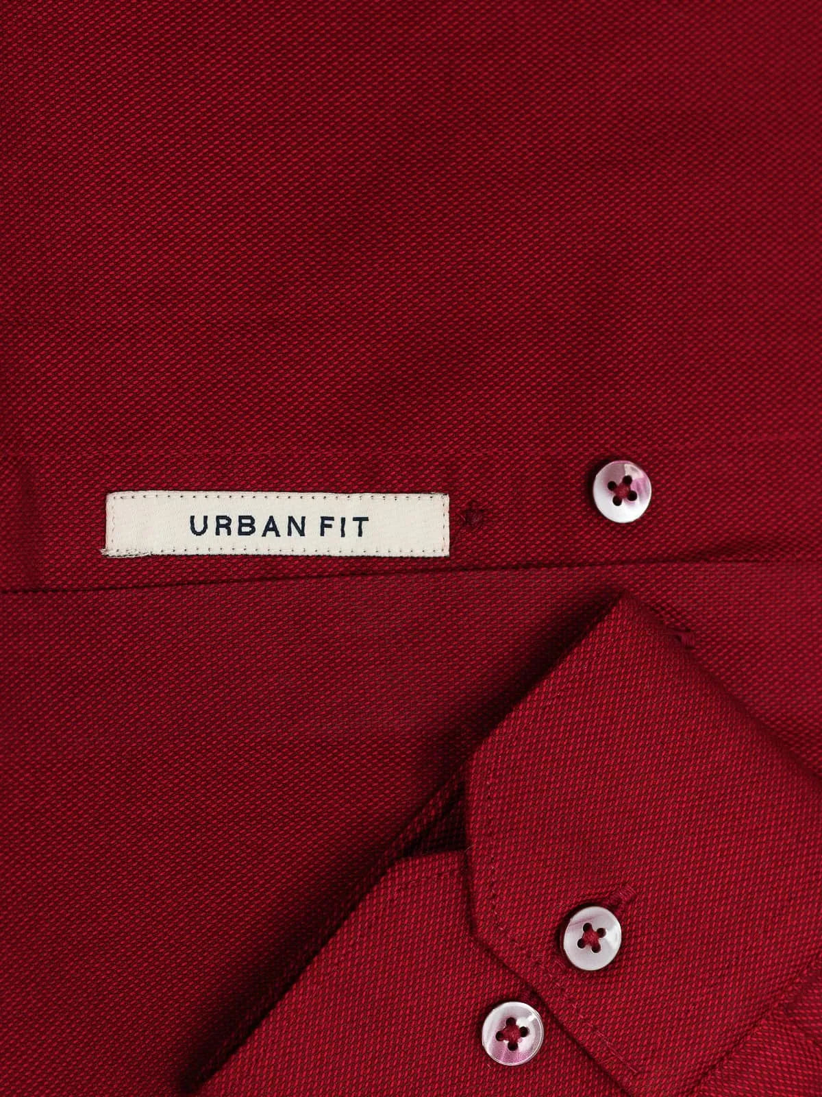 Crimson Red Solid Textured Stretch