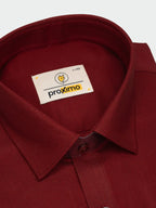 Crimson Red Solid Textured Stretch