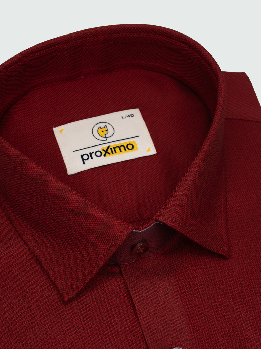 Textured Stretch Shirt in Crimson Red