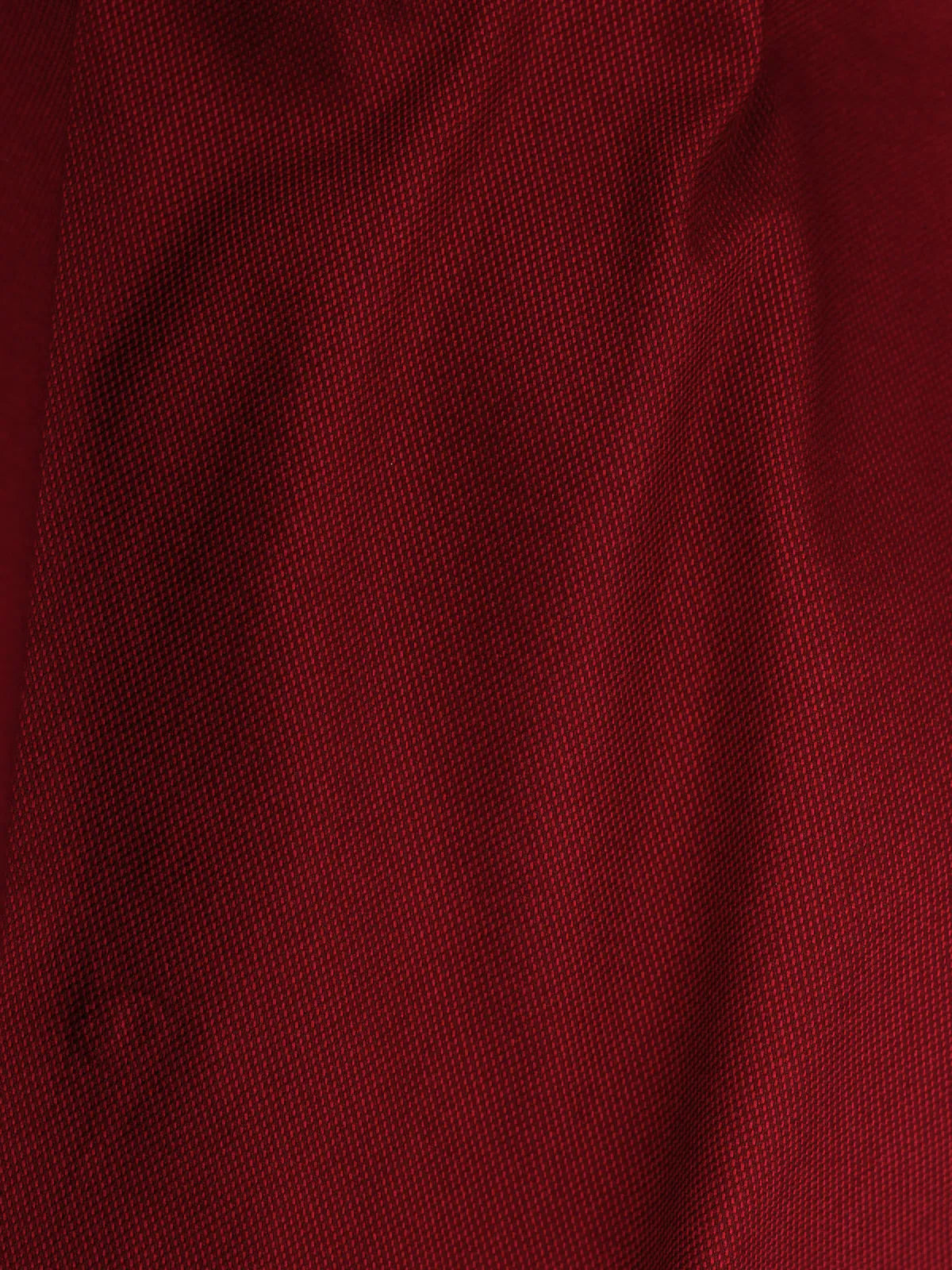 Crimson Red Solid Textured Stretch