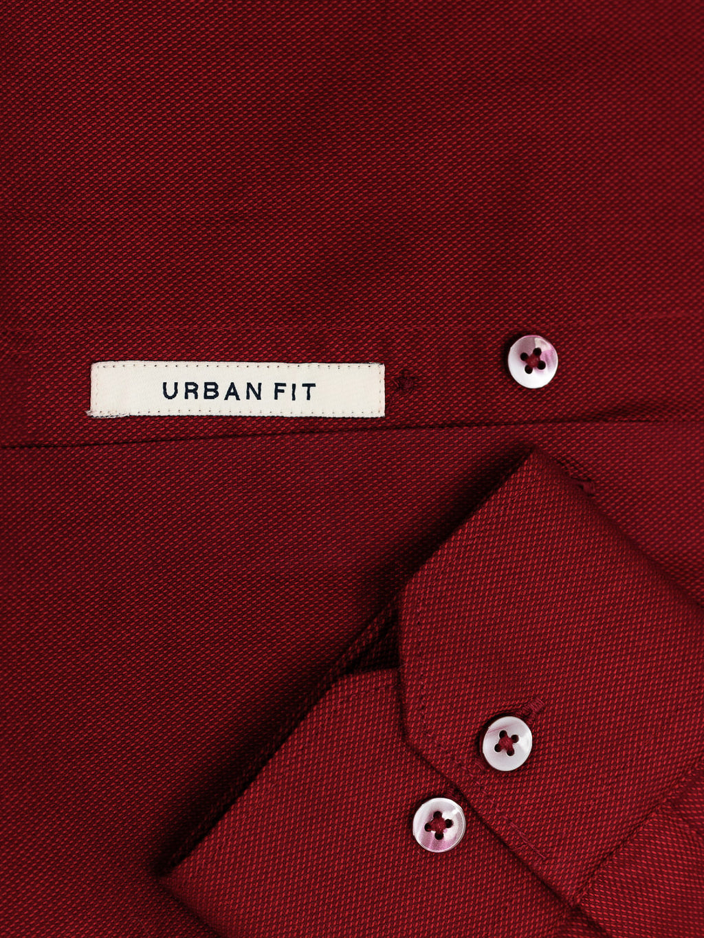 Textured Stretch Shirt in Crimson Red