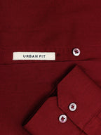Crimson Red Solid Textured Stretch