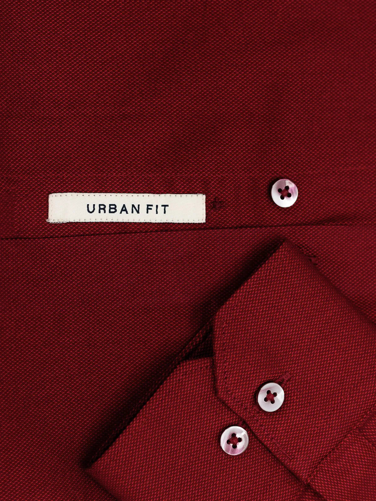 Crimson Red Solid Textured Stretch