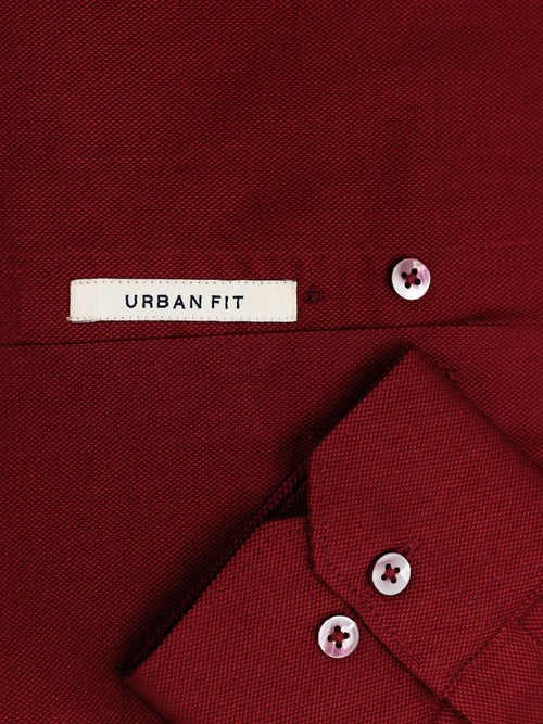 Crimson Red Solid Textured Stretch