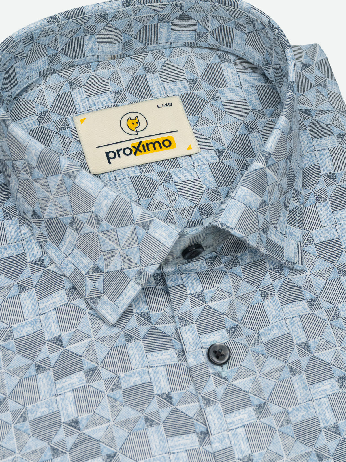 Geometric Print Shirt in Blue