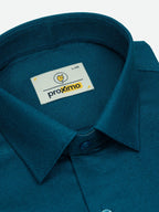 Ocean Cyan Solid Textured Stretch