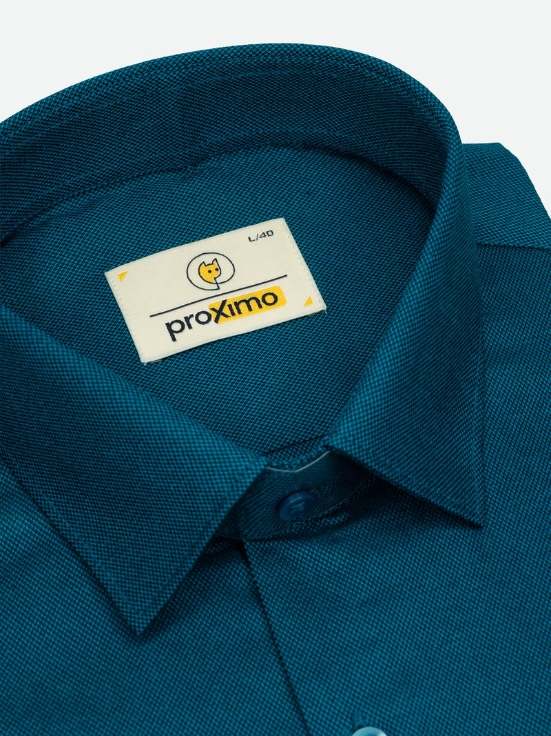 Teal Slate Grain-Weave Shirt