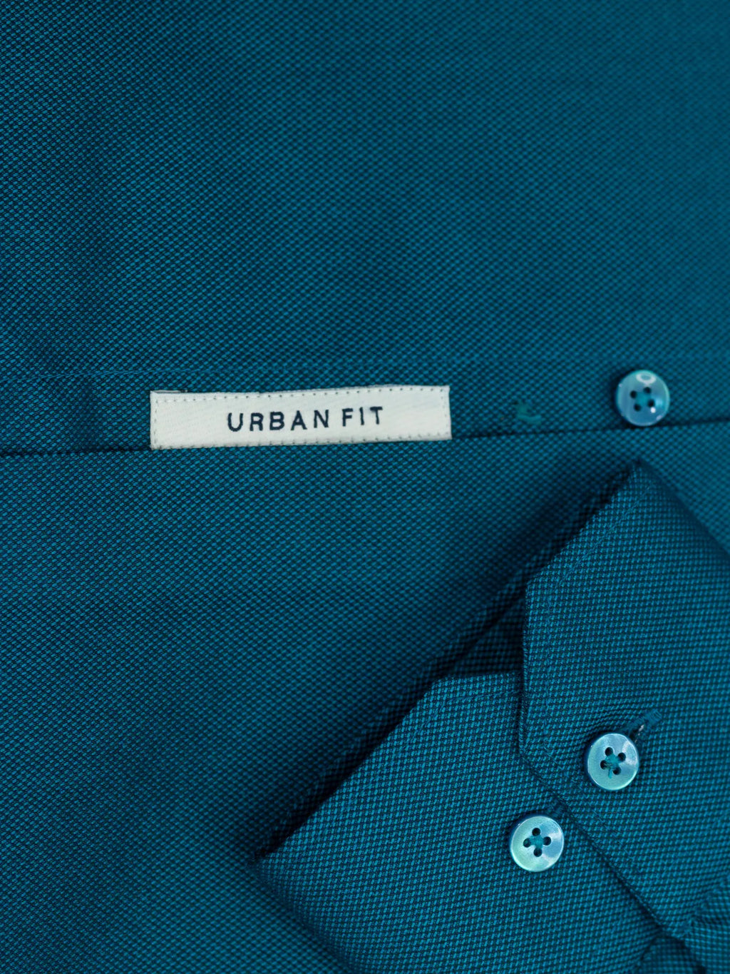 Ocean Cyan Solid Textured Stretch
