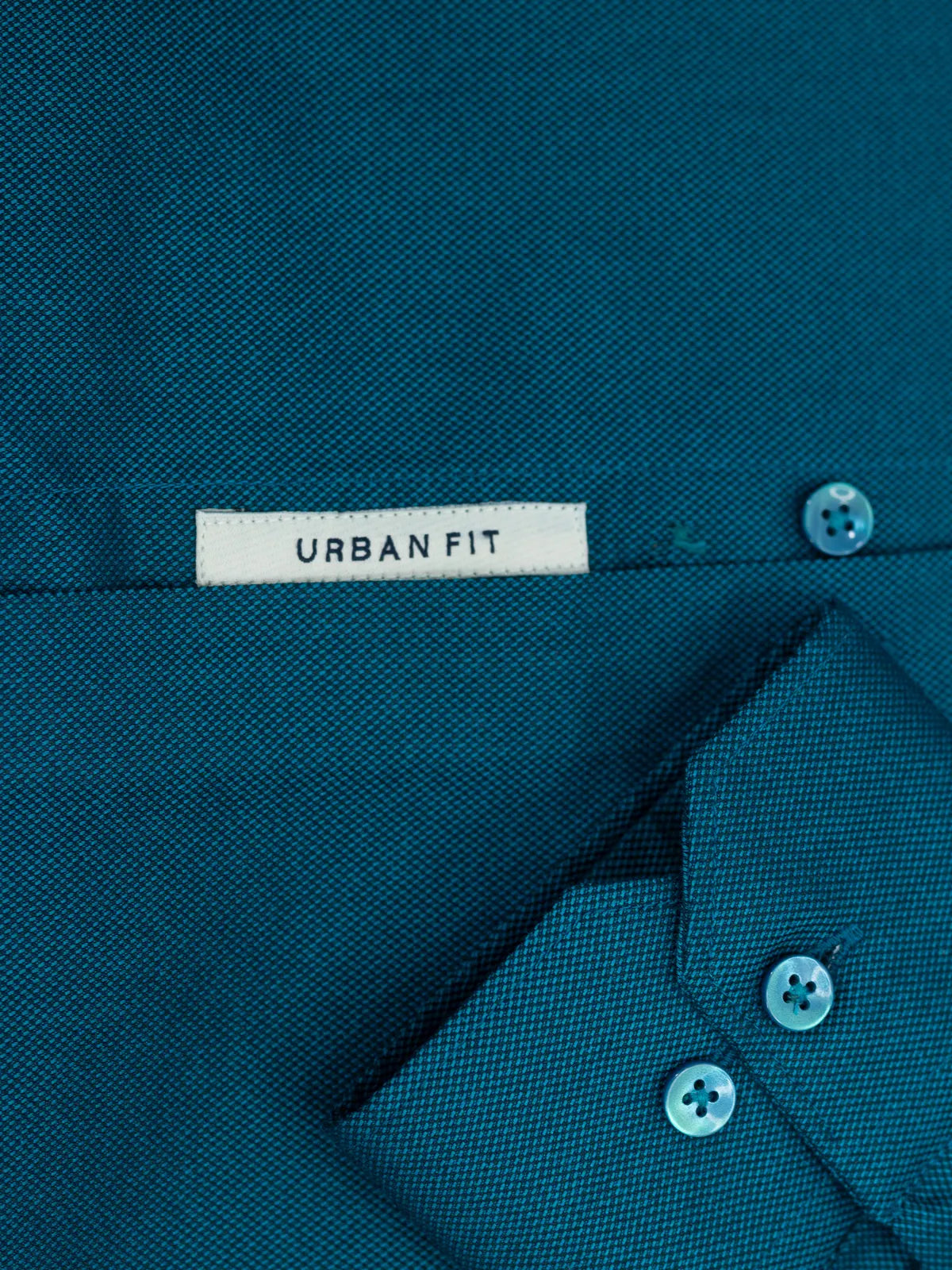 Ocean Cyan Solid Textured Stretch