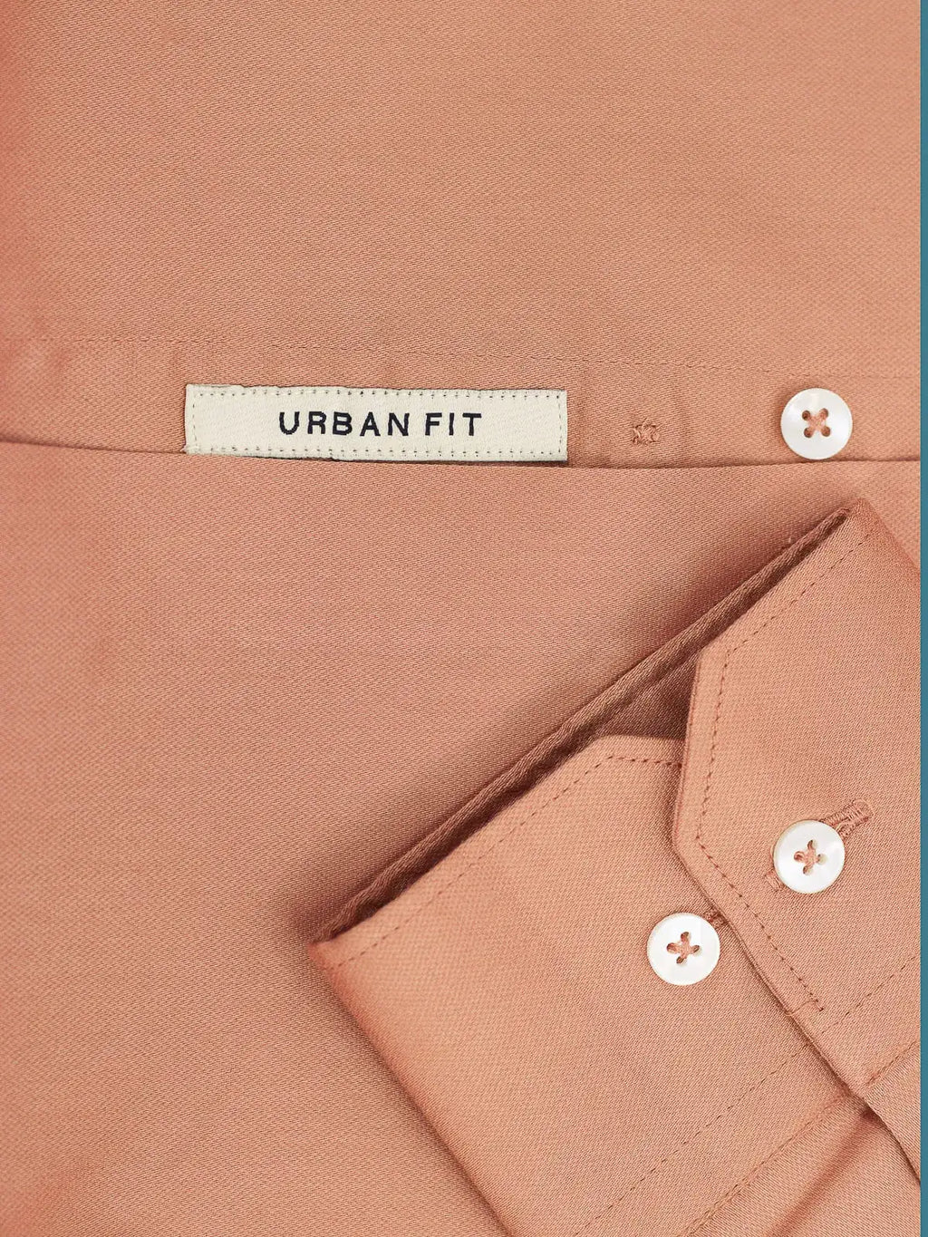 Warm Peach Solid Textured Stretch