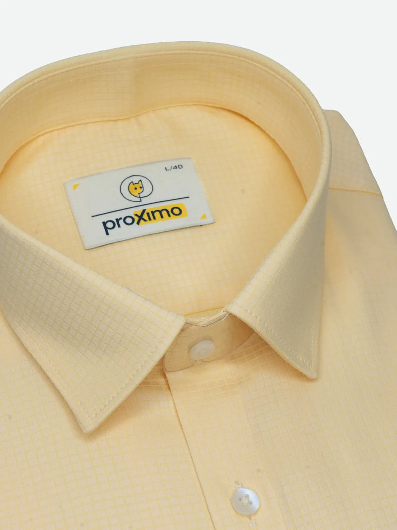 Pastel Yellow Mini Checks Stretch