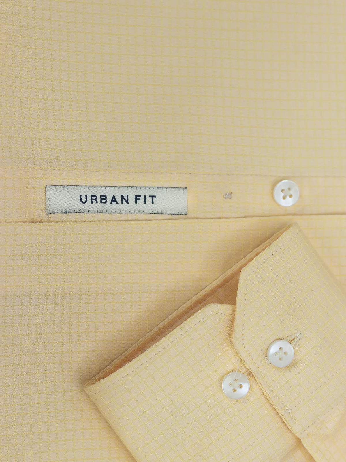Pastel Yellow Mini Checks Stretch