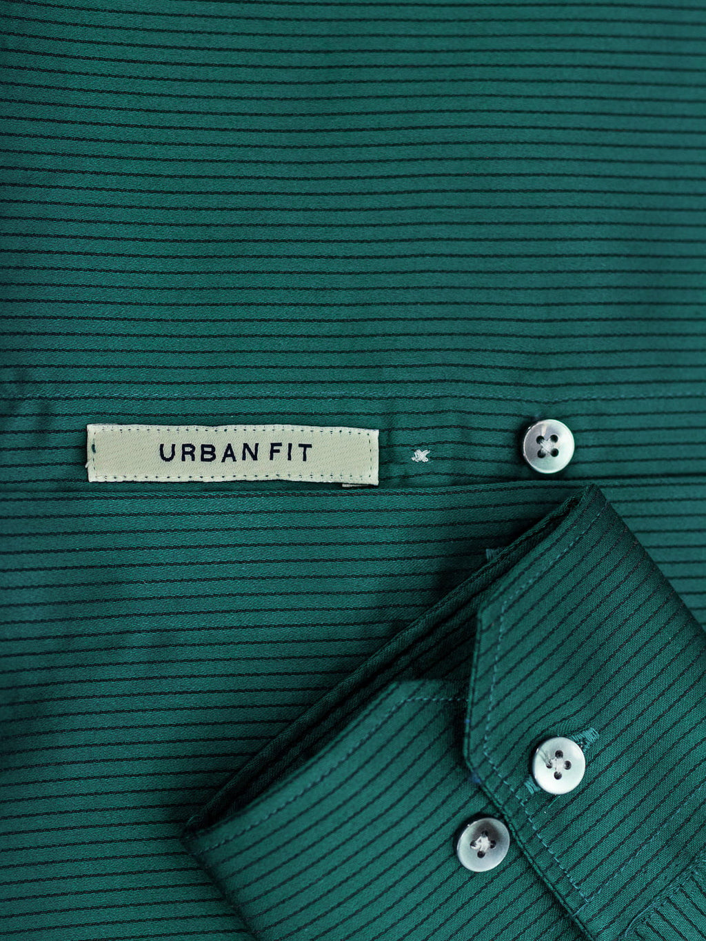 Striped Stretch Shirt in Emerald Green