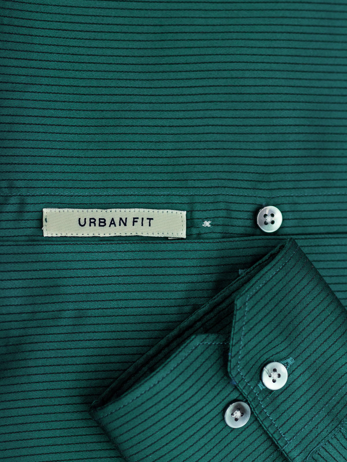 Striped Stretch Shirt in Emerald Green