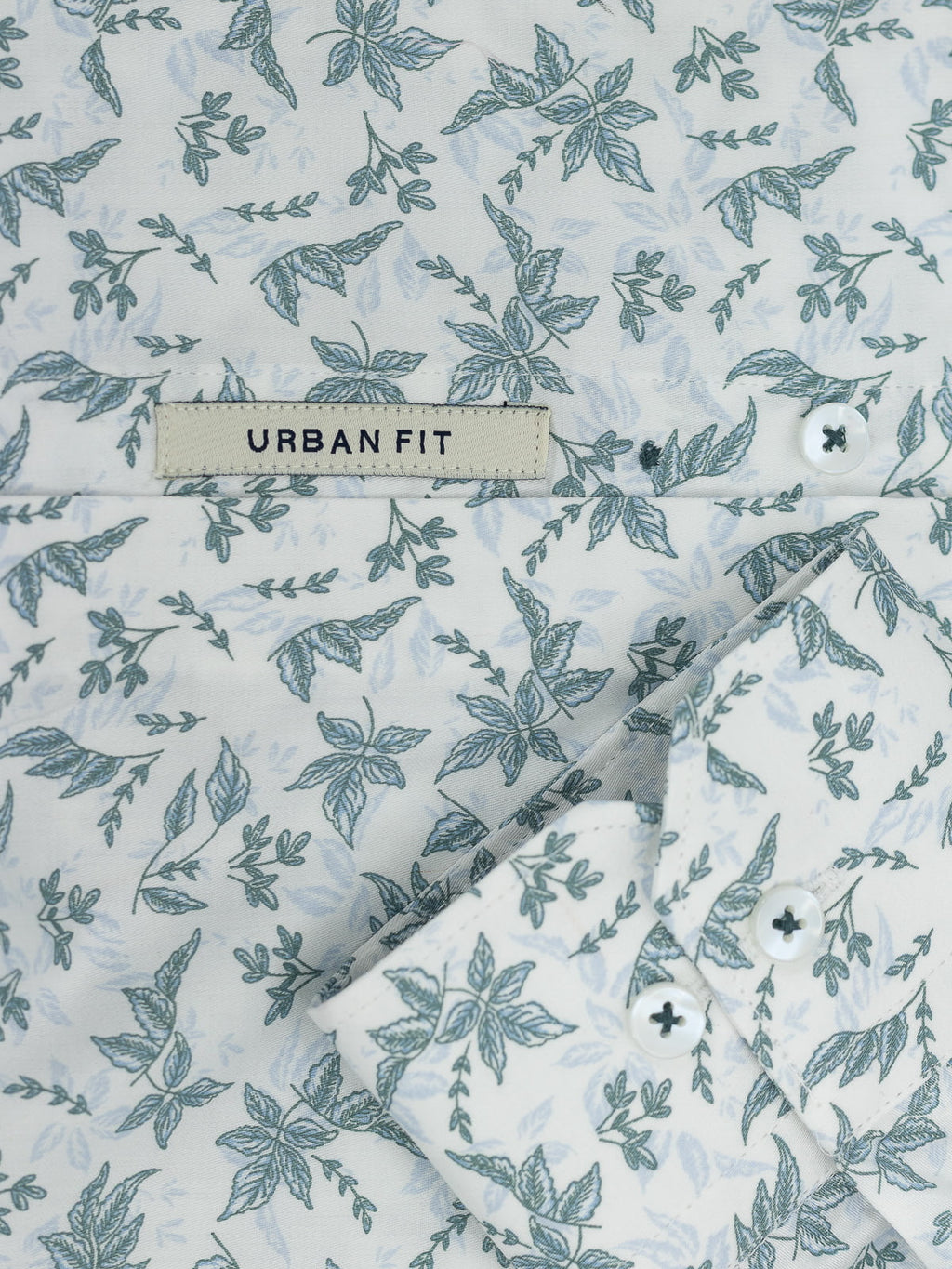 Floral Print Shirt in Teal & White