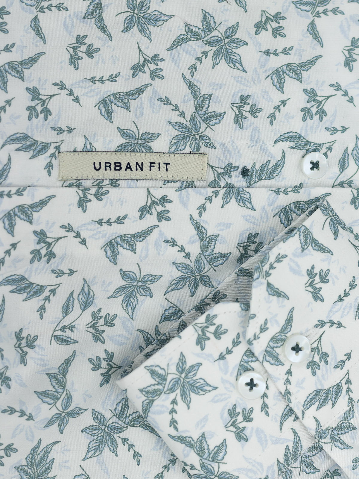 Floral Print Shirt in Teal & White