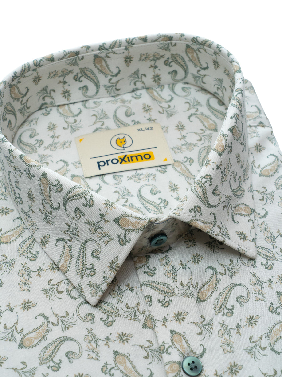 Floral Print Shirt in Green & White