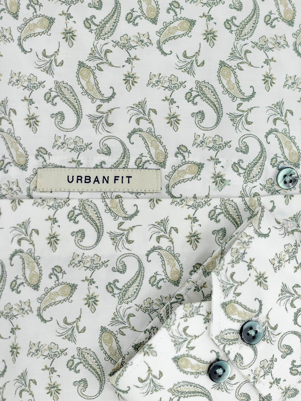 Floral Print Shirt in Green & White