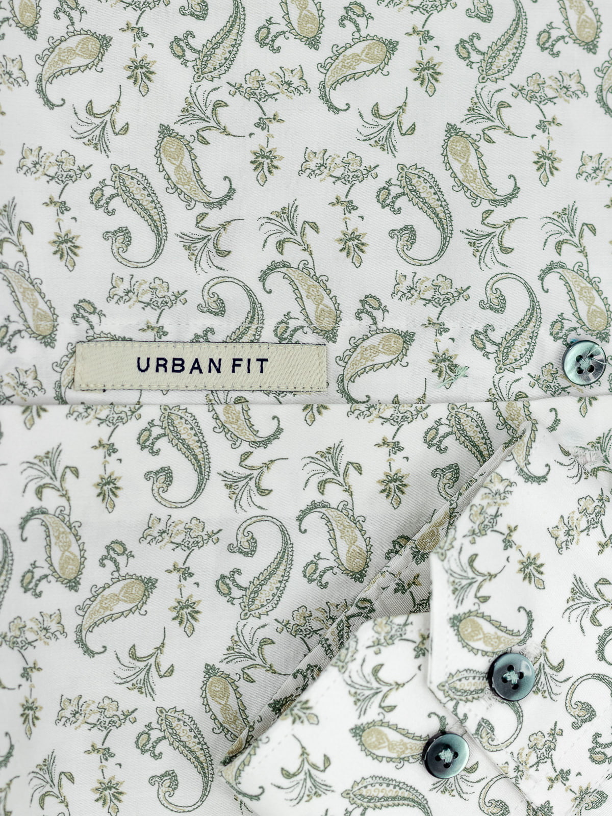 Floral Print Shirt in Green & White