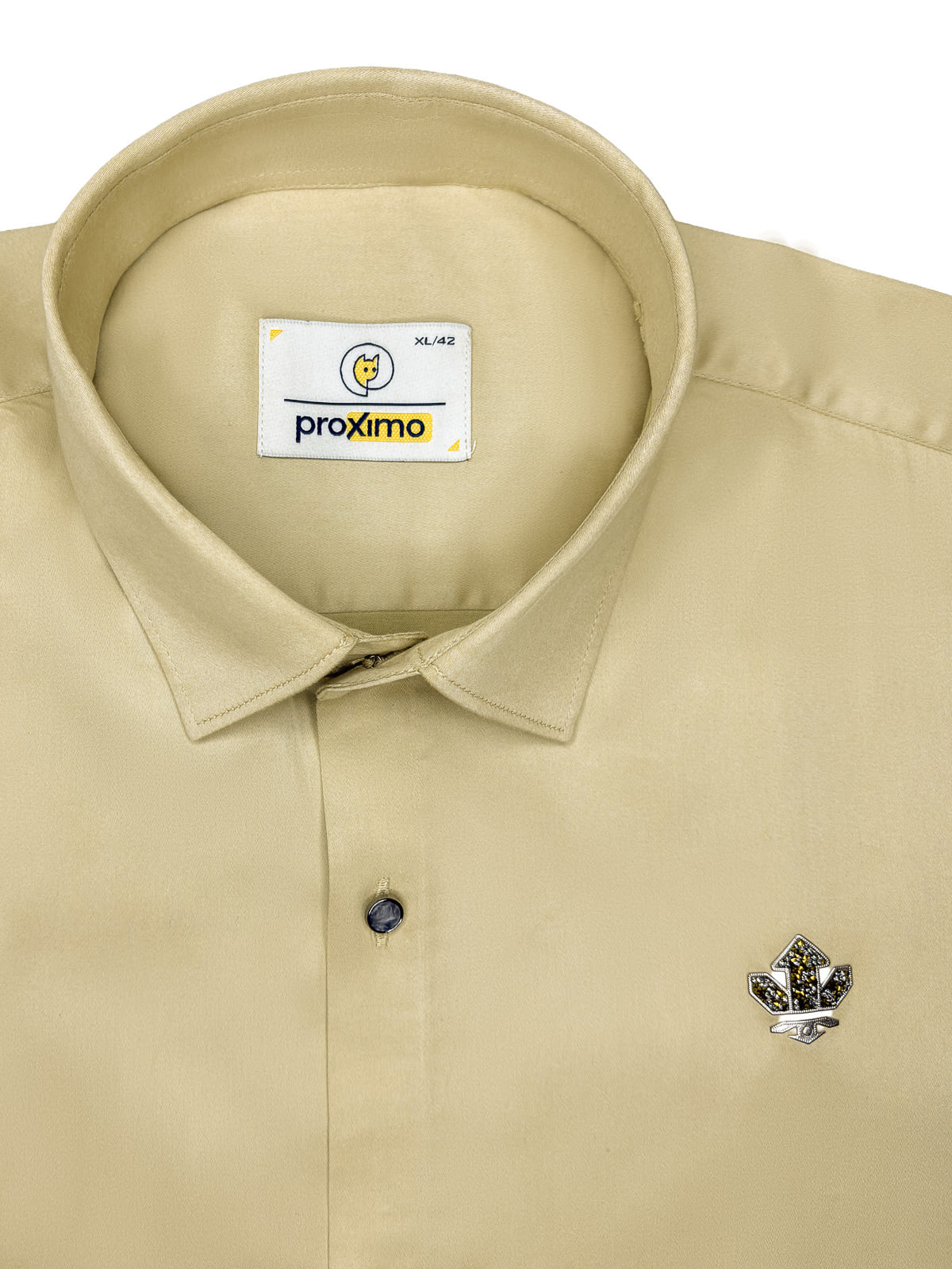 Solid Stretch Shirt in Khaki