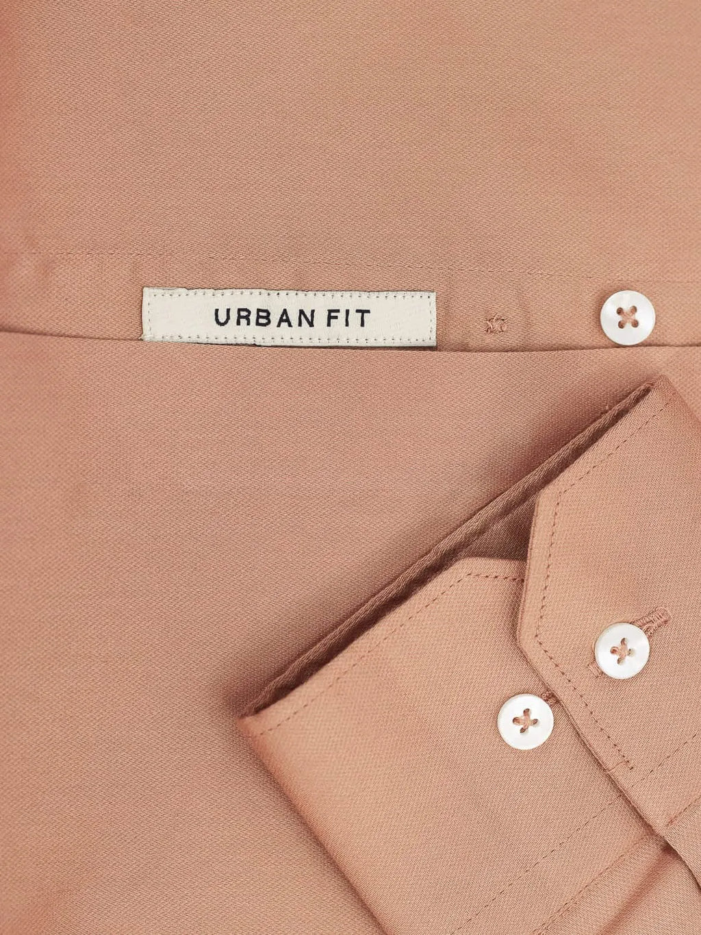 Warm Peach Solid Textured Stretch