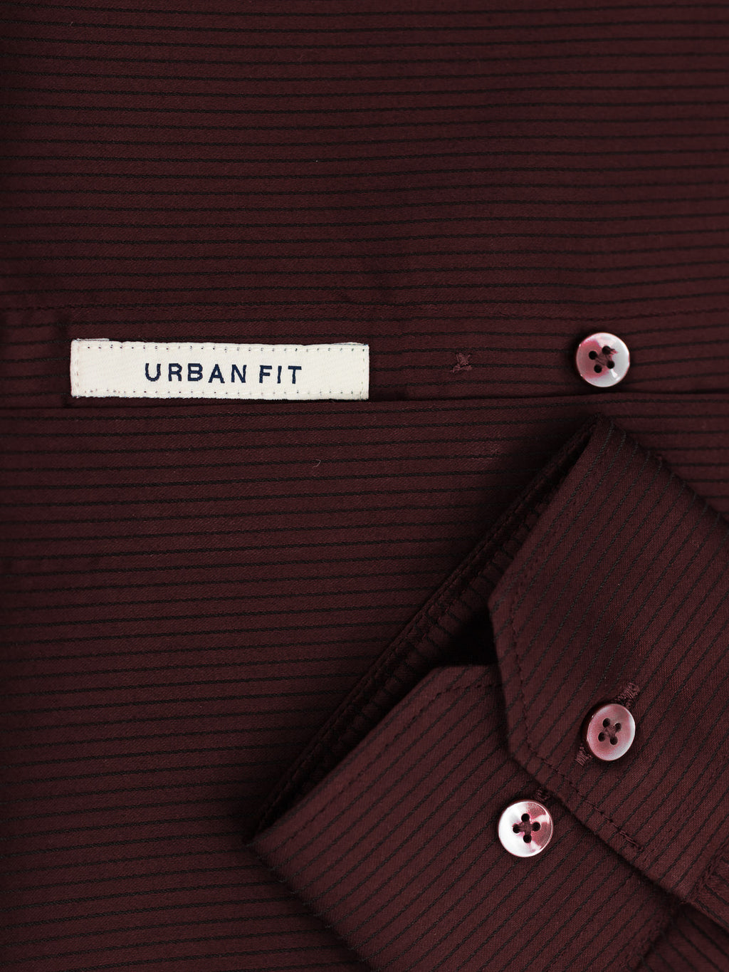 Striped Stretch Shirt in Maroon