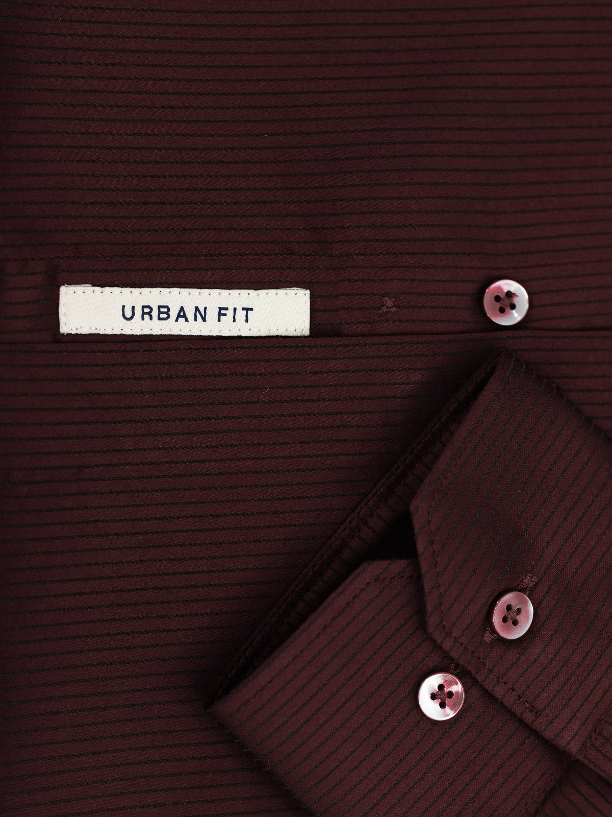 Striped Stretch Shirt in Maroon