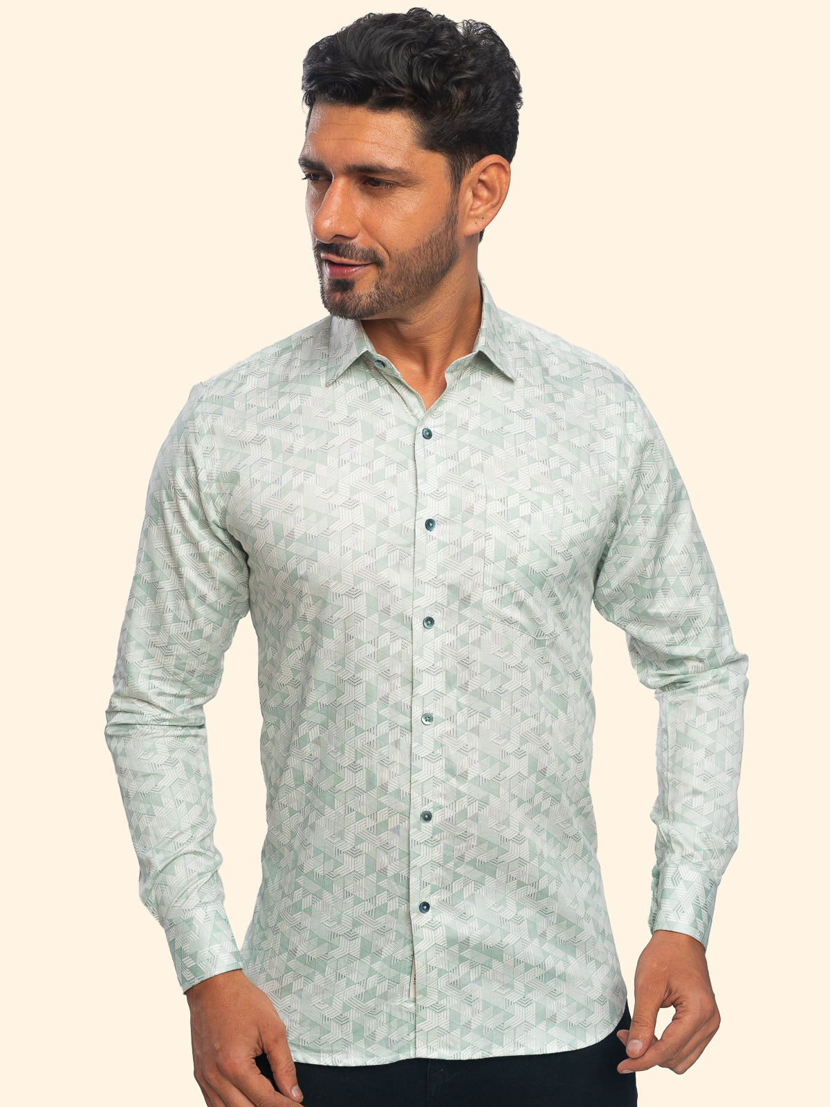 Nexus-Teal Vanilla Printed Shirt